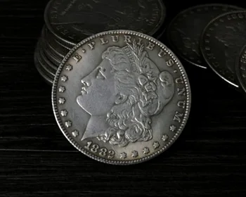 1 Kos 1882 Jekla Morgan Dolar čarovniških Trikov (3.8 cm Dia) Spominski Kovanec Rekviziti Lahko Zanič Iluzija, ki se Pojavljajo/Izginjajo