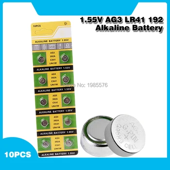 10pcs Alkalne Celice Kovanec Baterije 1.55 V AG3 LR41 392 Gumb Baterije SR41 192 L736 384 SR41SW CX41 AG 3 Za Gledanje Igrače