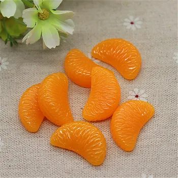 10pcs Kawaii Simulacije Hrane Smolo 3D Orange Flap Flatback Chrysoprase DIY Dekorativni Obrti Scrapbooking Pribor,28*17 mm