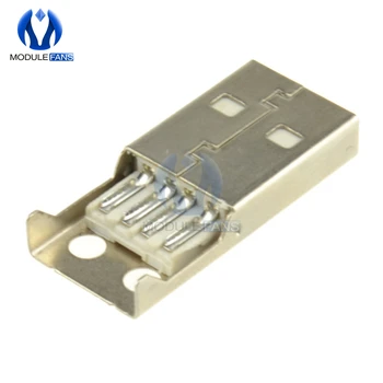 10Pcs USB2.0 Tip-A Tip Vtiča 4-pin Moški Adapter Contor jack&Črn Plastični Pokrov