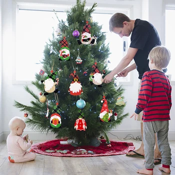 1pcs Lesene Brezosebna Gnome Obesek Božično Drevo Okraski Visi Dekoracijo Božični Dekor Zaprtih Božič Darilo Noel Navidad