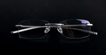 2017High-Kakovostnega Aluminija Rimless Obravnavi Očala Stare Obravnavi Očala HD Smolo Objektiv Presbyopia Očala Gafas de lectura
