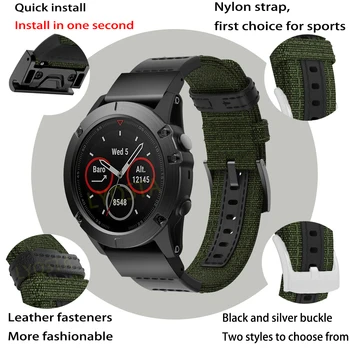 22 26 mm Quickfit Watch Trak Za Garmin Fenix 6 6X 5X Pro 5 Plus 3HR 935 945 S60 Najlon vrvice Band šport smartWatch Manžeta