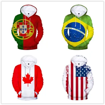 3 Do 14 Let Otroci Hoodie Zastavo Portugalske Argentina Nemčija, Rusija, Brazilija, ZDA Majica Fantje Dekleta Športna Jakna Otroci Oblačila