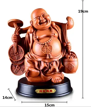 32 cm Smolo feng shui nasmejan Buda kipi Maitreja umetnosti in obrti doma dekoracijo kip Bude dvorani dobave