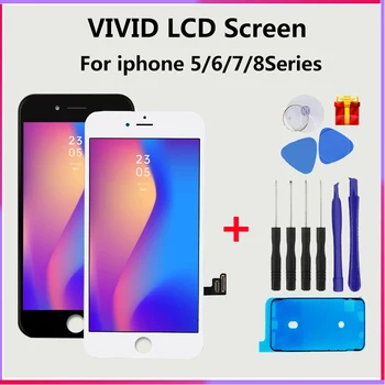 AAA+++ Žive Za iPhone 5S 6 6S 7 8 Plus Zaslon LCD Z 3D Zaslon na Dotik Skupščine Zamenjava s Polno Zorni kot Dodatno Svetlo