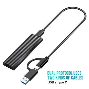 Aluminij Zlitine SSD Ohišje z USB-C na USB-C Kabel usb OTG M. 2 SSD USB 3.1 Ohišje M. 2 NVME PCIE/NGFF SATA NVME Polje