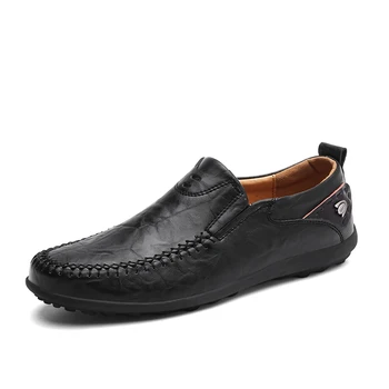 AQ72 Oblikovalec Ročno Pravega Usnja Moške Priložnostne Čevlji Luksuzne blagovne Znamke 2020 Moških Loafers Moccasins Pozimi Zdrsne na Črno Formalnih Čevelj