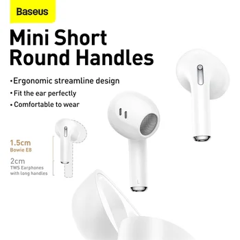 Baseus E8 Res Brezžične Slušalke TWS Bluetooth Slušalke 5.0 Nizke Latence Gaming Slušalke HD Stereo Čepkov Za iPhone 12 Xiaomi