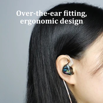 BGVP DH5 ArtMagic Hibridne tehnologije, HIFI V Uho Spremlja Žične Slušalke Glasbo, Šport Gaming Slušalke Čepkov Snemljiv Kabel