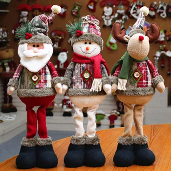 Božiček Božična Drevesa Okraski Doma Dekor Elk Snežaka, Plišastih Božič Doll Okraski za Dom Navidad Obesek Darilo Otroci