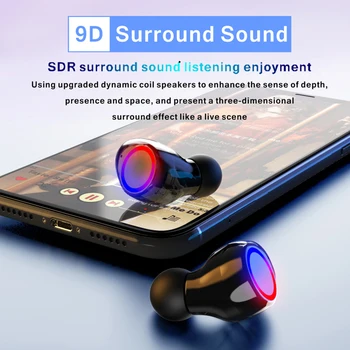 Brezžična tehnologija Bluetooth-združljive Slušalke z Mikrofonom Šport Nepremočljiva Brezžične Slušalke Slušalke Dotik Čepkov Za Telefon