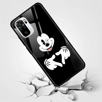Disney Mickey in Minnie za Xiaomi Redmi Opomba 10 Pro Max 10S 9T 9S 9 8T 8 7 Pro 5G Luksuzni Kaljeno Steklo Telefon Primeru Zajema