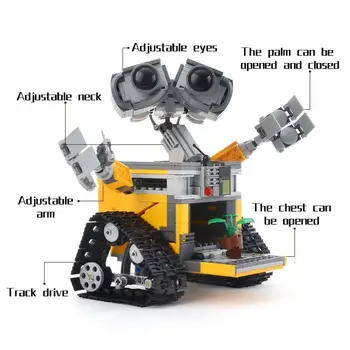 Disney RC Robot 687pcs Steno E Slika gradniki High-tech Številke Wall-e Model Diy Izobraževalne Igrače Za Otroke, Otroci