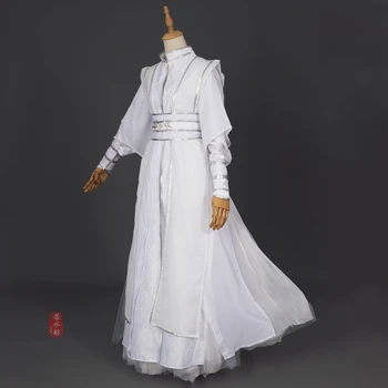 Kitajski slog vitez škoda Chu Wanning cosplay stranka kostum Moških Hanfu Belo Obleko stopnji uspešnosti oblačila