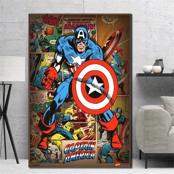 Marvel Superheroj Avengers Filmski Plakat, Iron Man, Captain America HD Tiskanja Platno Stensko Slikarstvo Doma Dekor Tiskanja Slikarstvo Slikarstvo