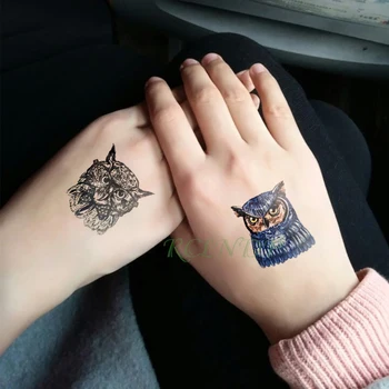 Nepremočljiva Začasni Tattoo lep sova na gleženj tatto nalepke flash tattoo ponaredek tetovaže za dekle ženske lady