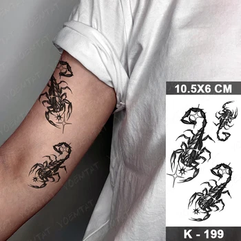 Nepremočljiva Začasni Tattoo Nalepke Skorpion Stereo Black Tatto Realne Body Art Tattoo Roko Ženska Človek, Otrok Ponaredek Tetovaže