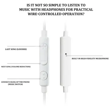 Nove Stereo Bas Slušalke Slušalke z Mikrofonom Žično Gaming Slušalke za Telefone Samsung Iphone Apple ušesu telefon