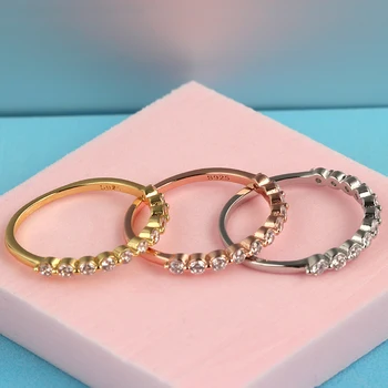 Novo 925 Sterling Silver Udejstvovanje Obroči Za Ženske Luksuzni Oblikovalec Rose Gold Ring Drobni Dodatki Modni nakit 2021