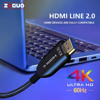 Optični Kabel HDMI 2.0 4K 60Hz Podporo ARC (3D HDR 18Gbps HDMI Moški-Moški Za TV-sprejemnikom HD Projektor Monitor 10M 15M 20M, HDMI