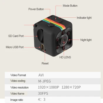Original SQ11 Mini kamera Vodotesno ohišje stopnja širokokotni objektiv HD 1080P širokokotni SQ 11 MINI Kamere, DVR Šport video kamera