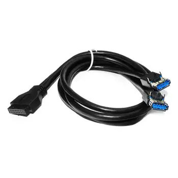 PC Primeru Podvozje Prednja Plošča Kabel, Adapter 20 Pin 2 Vrat USB 3.0 Trajno Visoke hitrosti Prenosa Podatkov s Fiksno Stopala