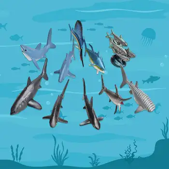 Pelagične Ribe Model Prikaz Učenja Veliki Beli morski Pes Igrača Set za Vrtec, Fantje, Otroci, Otroci