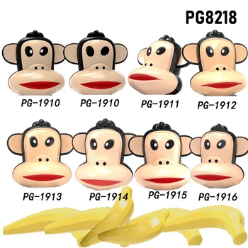 PG8218 Big-ustjem gradniki Risanka Mini Monkey Ott Andrew George Breer Številke Za Otroke, Otroci, Učenje Igrače PG8218