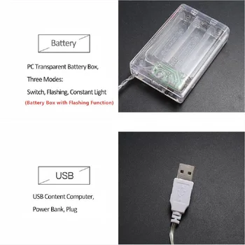 Praznik Svetlobe Verige Žogo Niz LED Osvetlitev 3M 6M kabla USB je Baterija Žarnica Svetlobo Niz Nepremočljiva Prostem, Poroke, Božič Led Niz