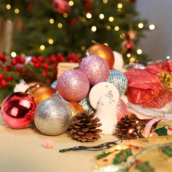 Razvrstan Barv Božični Kroglice Božično Drevo Okraski, Kroglice božič okraski Visi Drevo Obeski Novo Leto 2021 Darilo Noel