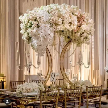 Rose zlata kovinske mize centerpieces stajice cvetlični aranžma stoji za poroko