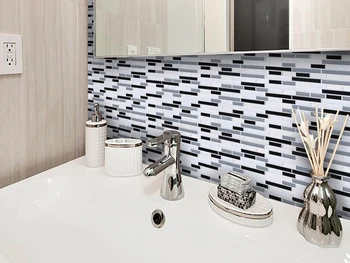 Samolepilni mozaik ploščice marmorja opno stenske nalepke, vinilne kopalnico, kuhinjo, doma dekor