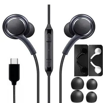 Typec Žične Slušalke Slušalke Čepkov Slušalkami, Glasnosti Handfree Z Mic Za Samsung Galaxy Note10 AKG S10 S9 S6 S7 S8