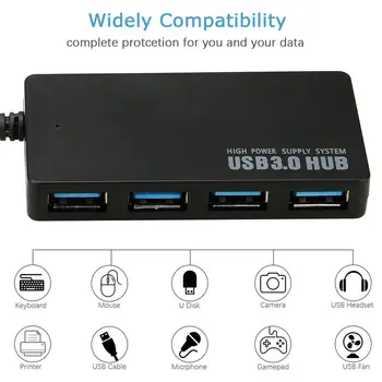 Ultra Tanek USB 3.0, 4 Port Multi Vozlišča za Podatke Širitev Produkti z Visoko Hitrostjo 5 Gbps USB Adapter Za PS3 Prenosni RAČUNALNIK Desktop
