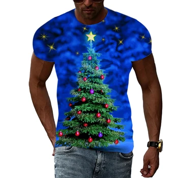 Unisex Modna Ustvarjalnost Božič grafični t srajce Poletje Priložnostne 3D Tiskanje moška t-shirt Harajuku Hip Hop Trend T-shirt Vrh