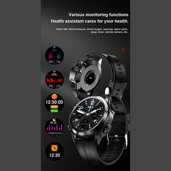 UNIWA T10 SmartWatch Moški 2 V 1 Večnamensko Brezžični TWS Bluetooth Slušalke Šport Smartwatch Fitnes Tracker Za Android IOS