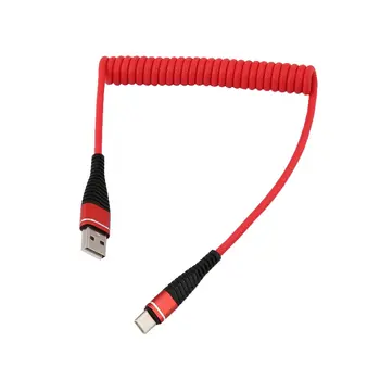 USB-Tip C C Kabel Kolobarjih Pomlad Spirala Tip-C Moški Kabel Podaljšek za Sinhronizacijo Podatkov Polnilnik Žice Kabel za Polnjenje