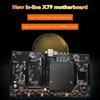 VROČE-X79 H61 BTC Rudar Matično ploščo z E5 2620 V2 CPU+RECC 4G DDR3 RAM+Fan LGA 2011 za Podporo 3060 3070 3080 Grafične Kartice