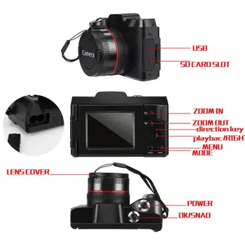 XJ06 1080P Video Kamera HD Digitalna Videokamera Za 2,4 Palčni 16MP High Definition DV Kamere, Flip-zaslon Selfie Digitalne Kamere