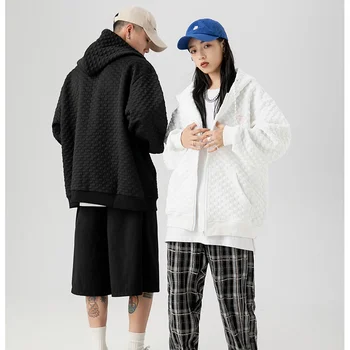 Y2K-Prevelik Hoodies Ženske Dolg Rokav korejskem Slogu Zadrgo, Modna Oblačila Za Pare Jeseni Bele Obleke Kawaii Oblačila 2021