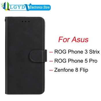 Za Asus ROG Telefon 3 Strix / ROG Telefon 5 Pro / Zenfone 8 Flip TPU in PU Usnje Primeru Telefon Z Reže za Kartice In Denarnice pokrov