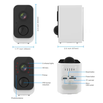 ZNJTJQ HD Brezžični WIFI IP Kamera Majhna Video Nadzor Nepremočljiva Baterije Zaprtih Baby Smart Home Security Kamera na Prostem