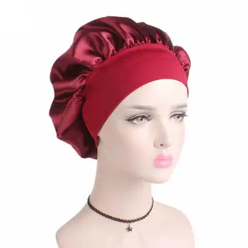 Ženske Bonnet Skp Barva Turban Kemo Pokrivalo Širok Elastični Pas Noč Spanja Beanies Skullies Kemo Skp Izpadanje Las Zajema Headscarf